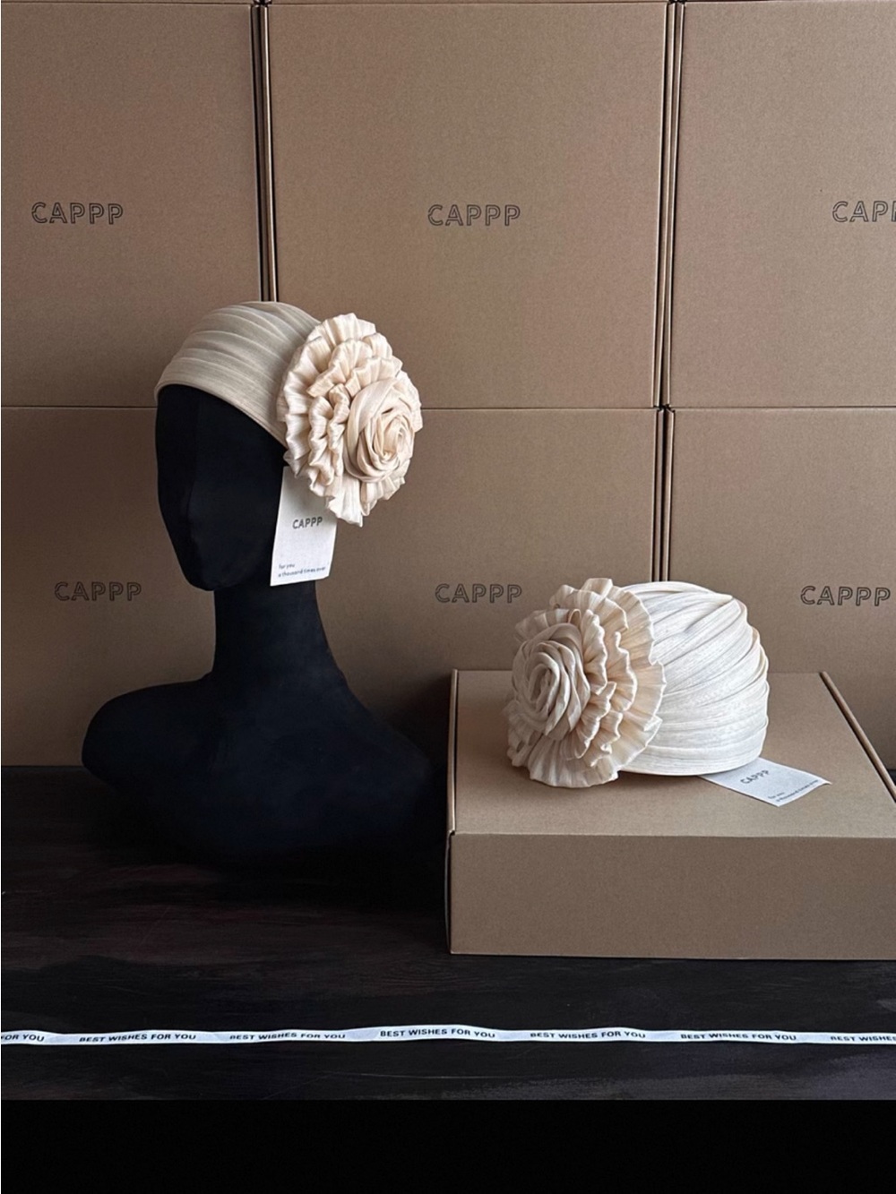 Silk linen handmade 3D retro hat